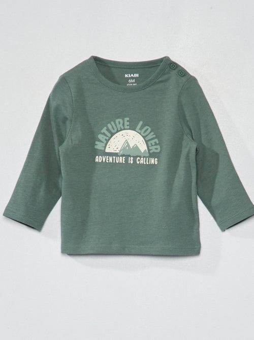 T-shirt em jersey com estampado - Kiabi