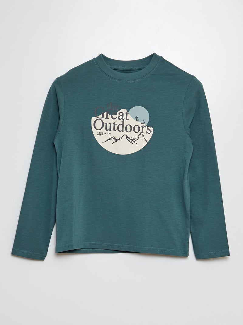 T-shirt em jersey com estampado VERDE - Kiabi
