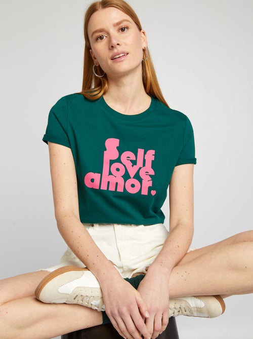 T-shirt em jersey com estampado - Kiabi