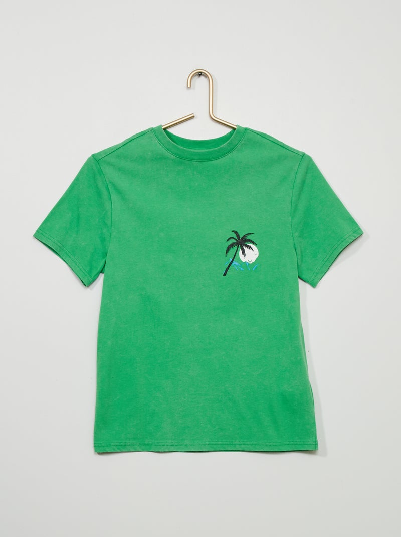 T-shirt em jersey com estampado VERDE - Kiabi