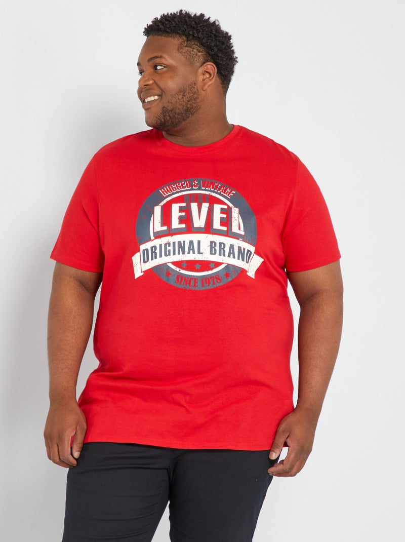 T-shirt em jersey com estampado VERMELHO - Kiabi