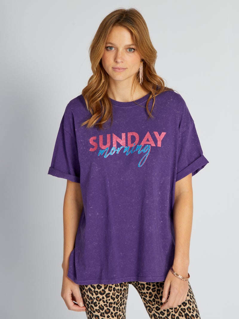 T-shirt em jersey com estampado VIOLETA - Kiabi