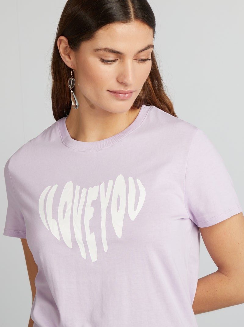 T-shirt em jersey com estampado VIOLETA - Kiabi
