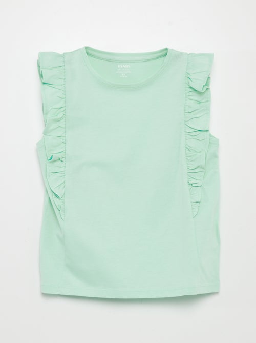 T-shirt em jersey com folhos - Kiabi