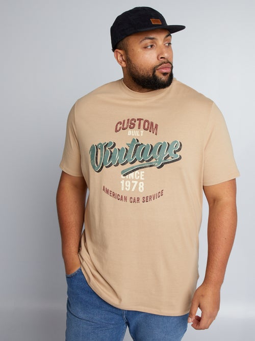 T-shirt em jersey com impressão à frente - Kiabi