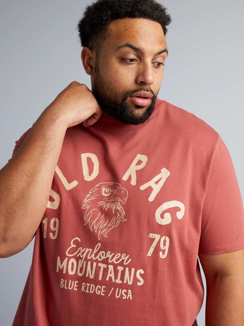 T-shirt em jersey com impressão à frente CASTANHO - Kiabi
