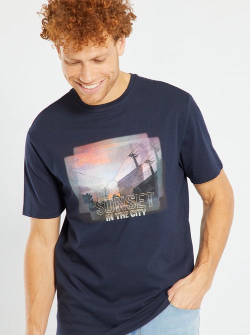 T-shirt em jersey com impressão - Kiabi