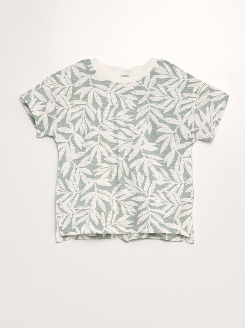 T-shirt em jersey com impressão VERDE - Kiabi