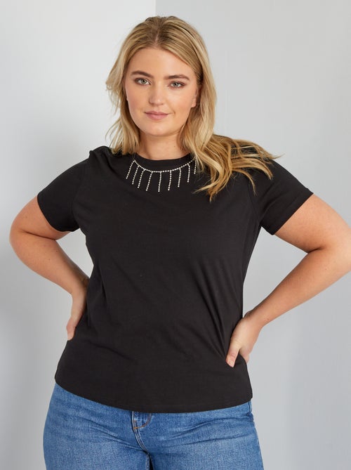 T-shirt em jersey com joias de fantasia - Kiabi