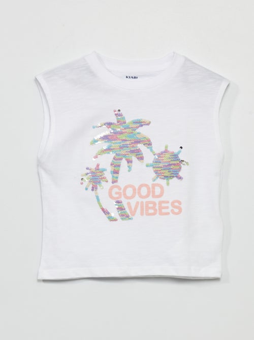 T-shirt em jersey com lantejoulas - Kiabi