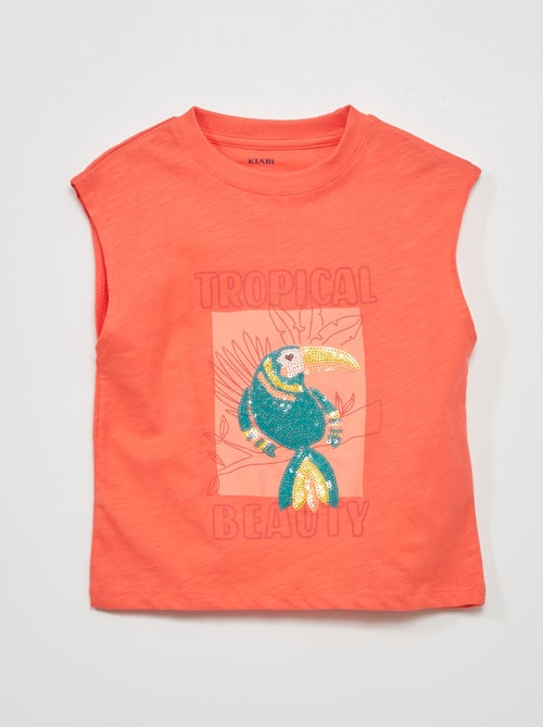 T-shirt em jersey com lantejoulas - Kiabi