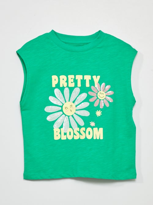 T-shirt em jersey com lantejoulas - Kiabi