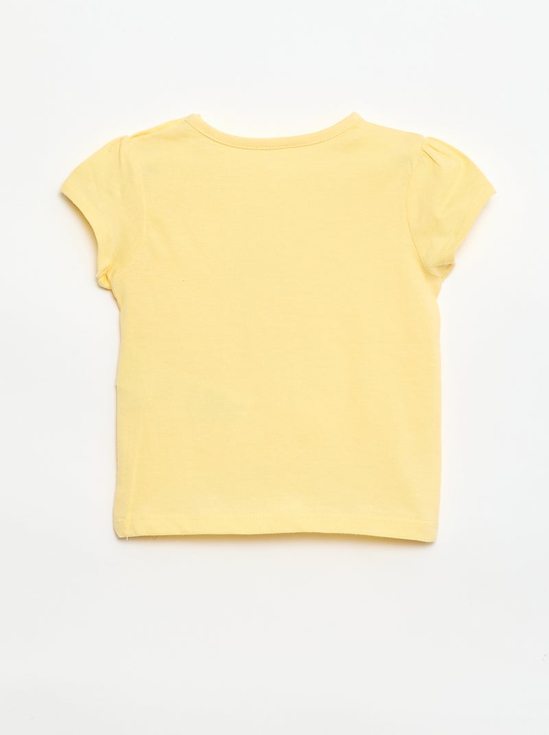 T-shirt em jersey com mangas curtas Amarelo - Kiabi