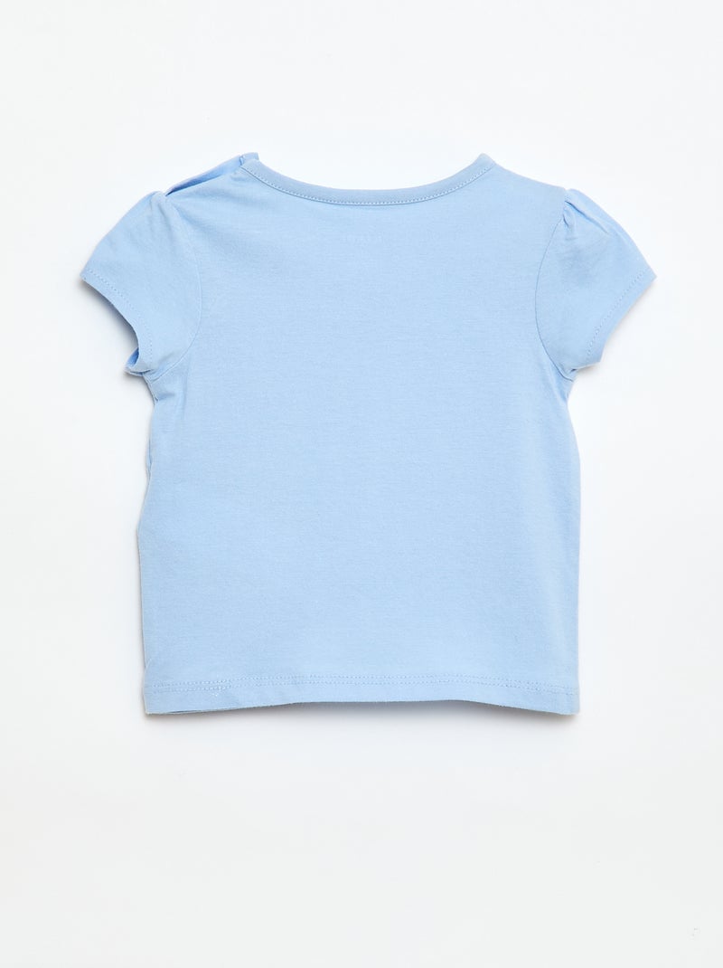T-shirt em jersey com mangas curtas Azul - Kiabi