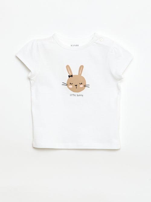 T-shirt em jersey com mangas curtas - Kiabi