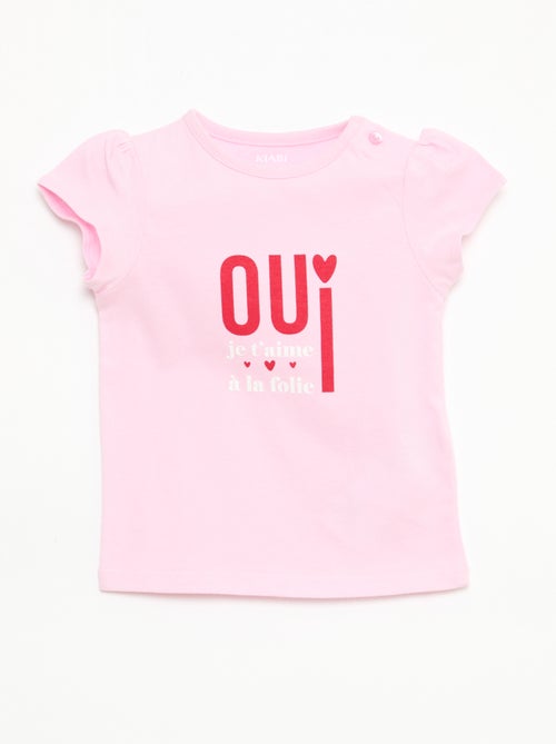 T-shirt em jersey com mangas curtas - Kiabi