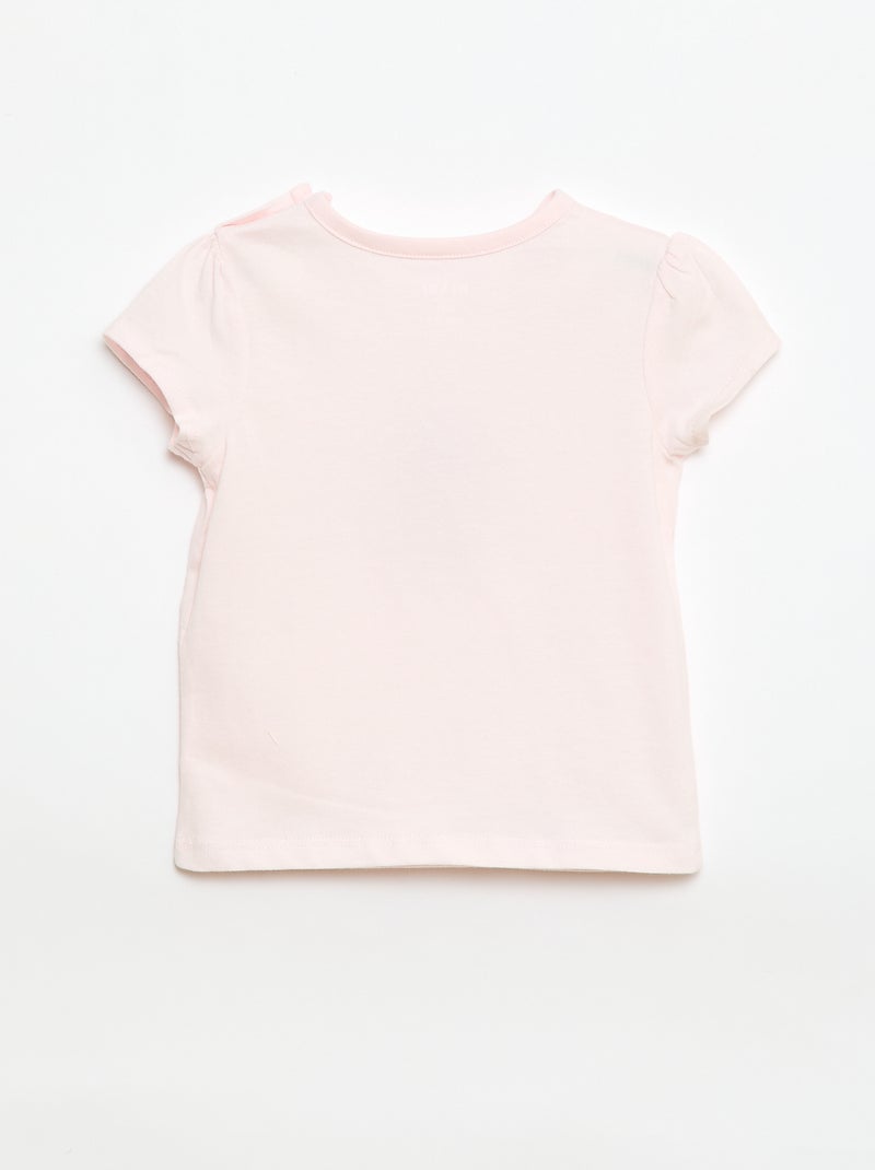 T-shirt em jersey com mangas curtas Rosa - Kiabi