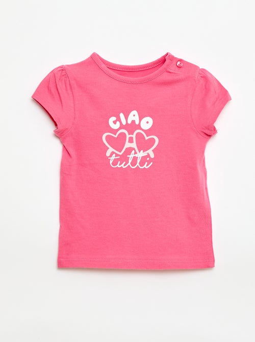 T-shirt em jersey com mangas curtas - Kiabi