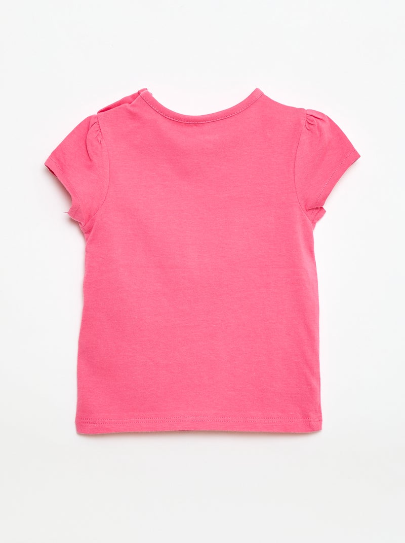 T-shirt em jersey com mangas curtas Rosa - Kiabi