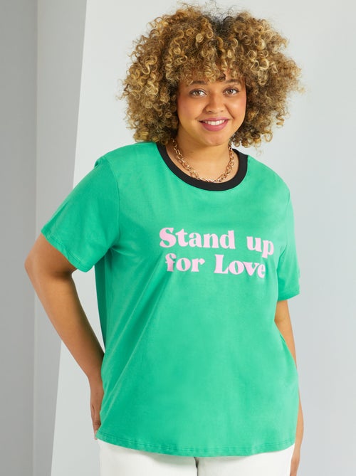 T-shirt em jersey com mensagem estampada - Kiabi