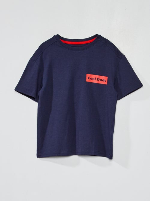 T-shirt em jersey 'Cool dude' - Kiabi