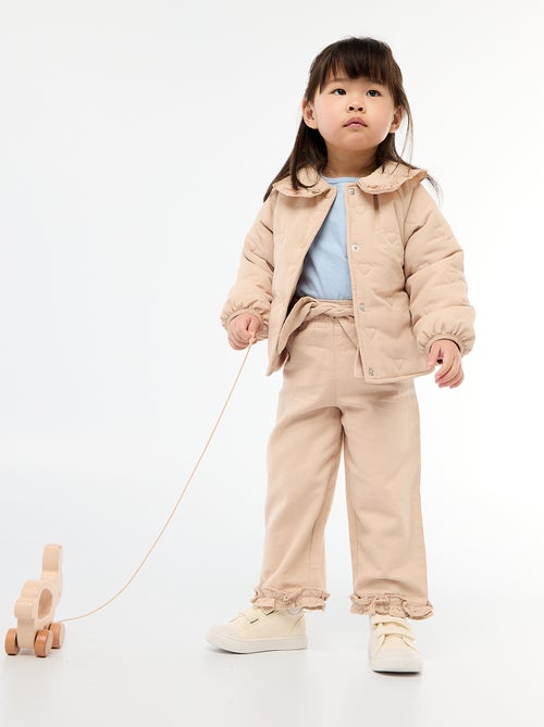 T-shirt em jersey de algodão com patch de coração - Kiabi