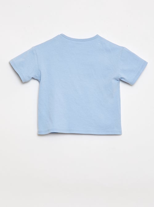 T-shirt em jersey de algodão com patch de coração - Kiabi