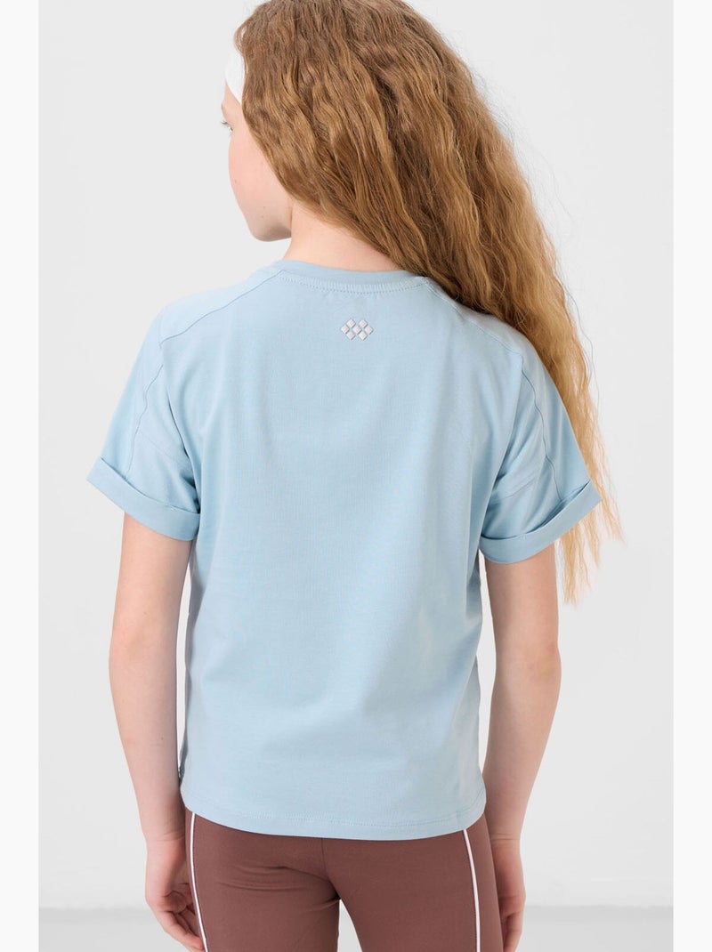 T-shirt em jersey de algodão tommy Azul-céu - Kiabi