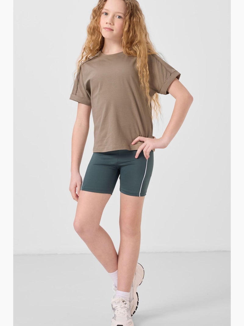 T-shirt em jersey de algodão tommy Bege-argila - Kiabi