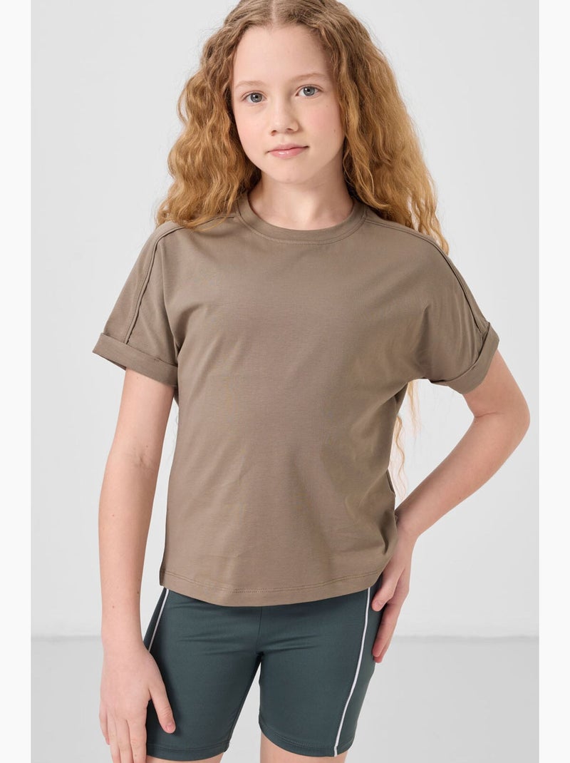 T-shirt em jersey de algodão tommy Bege-argila - Kiabi