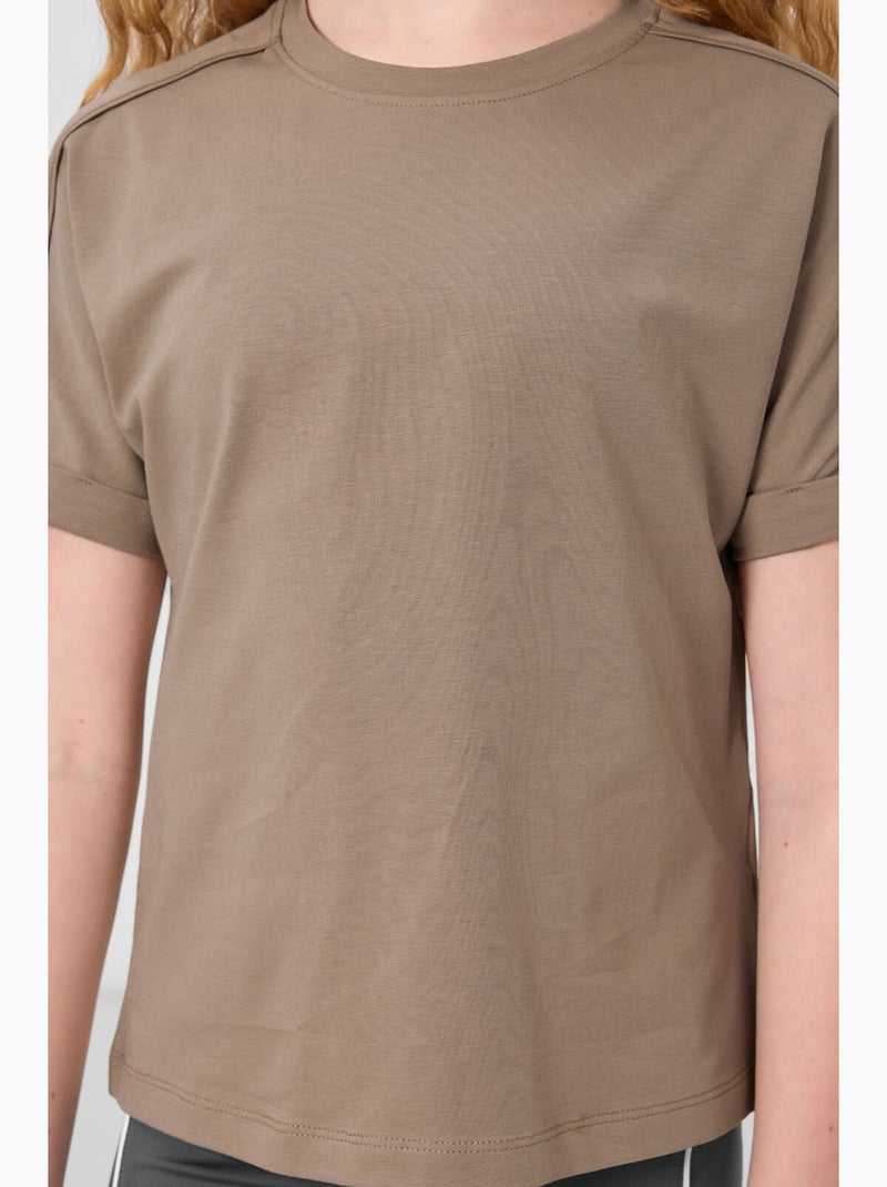 T-shirt em jersey de algodão tommy Bege-argila - Kiabi