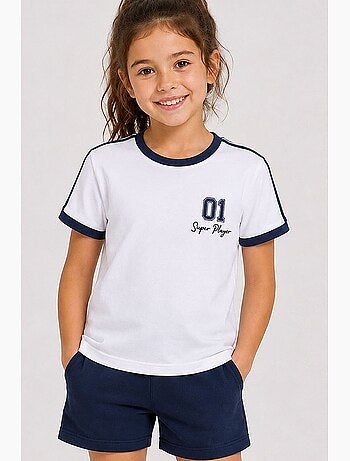 T-shirt em jersey de algodão tommy