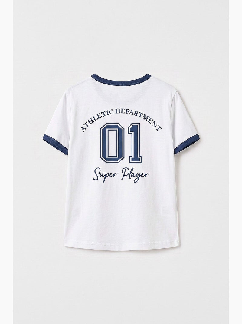 T-shirt em jersey de algodão tommy Branco - Kiabi
