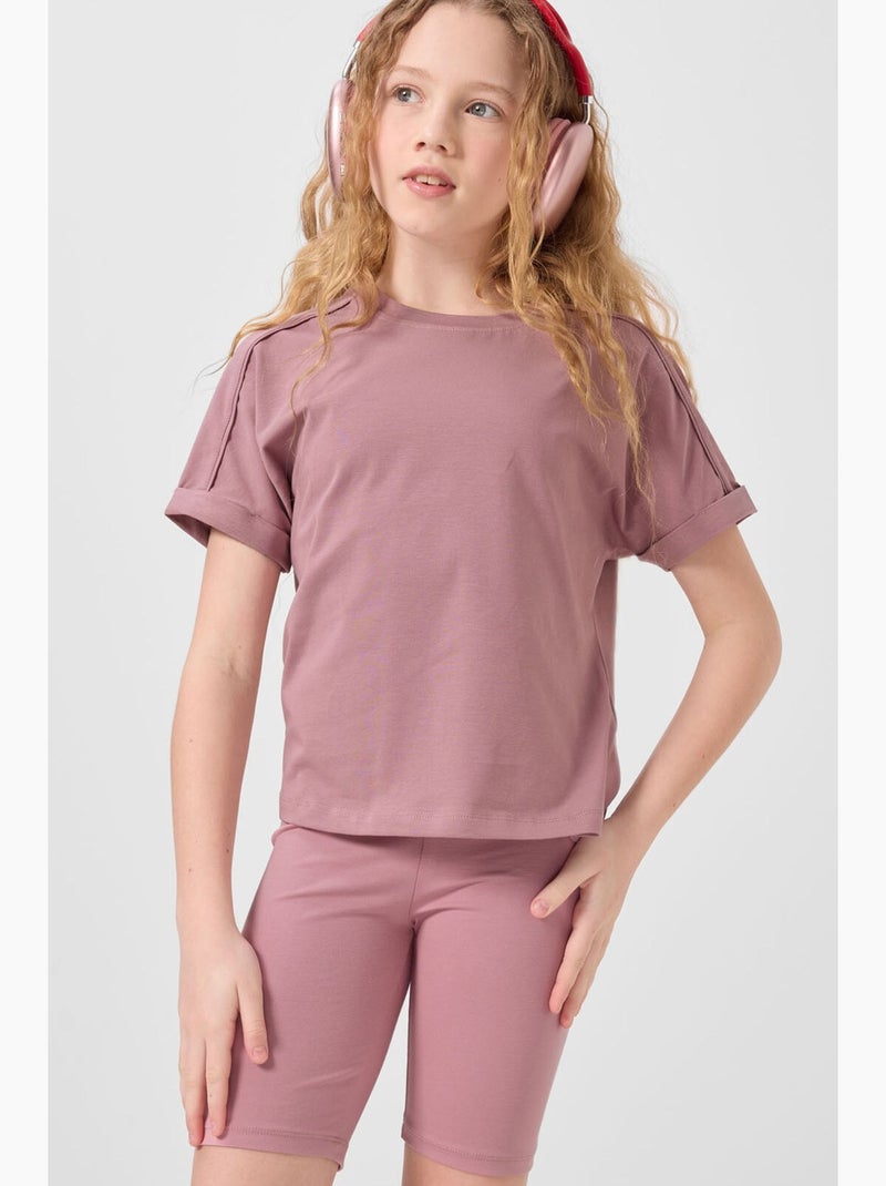 T-shirt em jersey de algodão tommy Malva - Kiabi