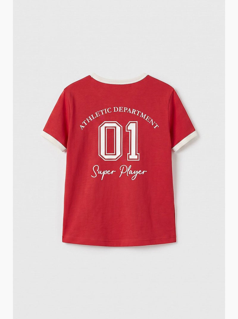 T-shirt em jersey de algodão tommy Vermelho - Kiabi