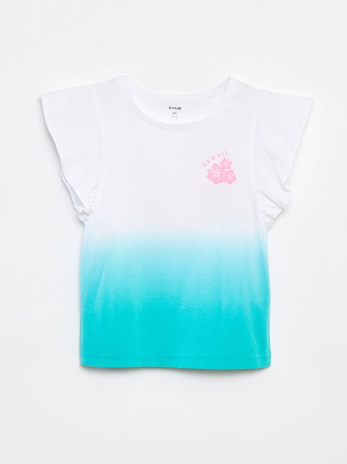 T-shirt em jersey de cavas com folhos - Kiabi