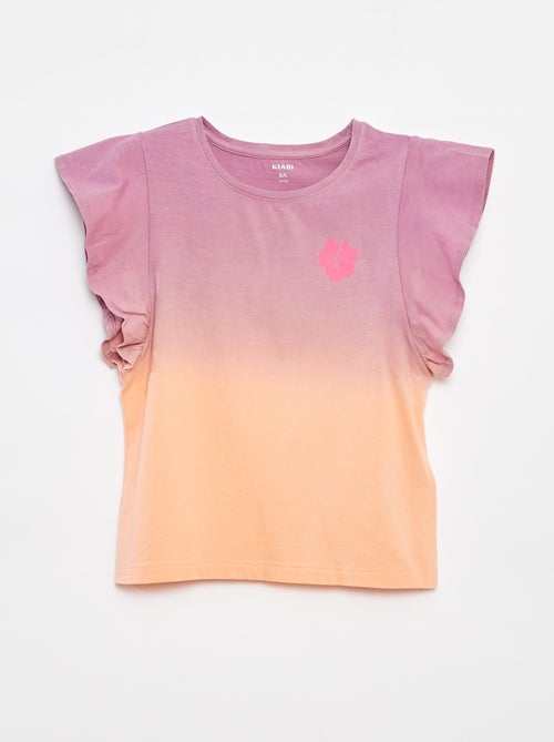 T-shirt em jersey de cavas com folhos - Kiabi