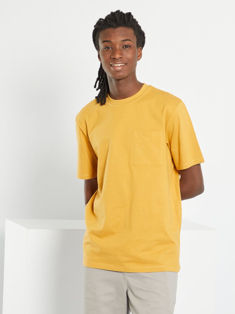 T-shirt em jersey de cor lisa BEGE - Kiabi