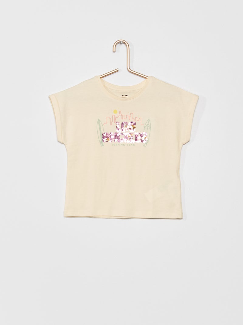 T-shirt em jersey de fantasia BRANCO - Kiabi