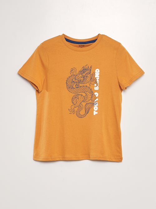 T-shirt em jersey de gola redonda - Kiabi
