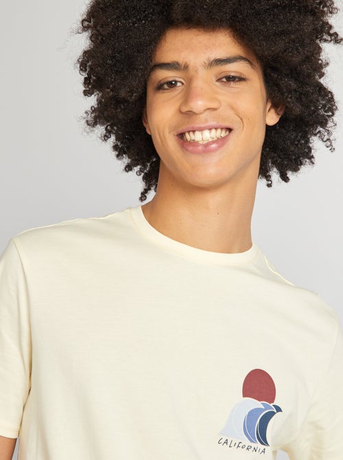 T-shirt em jersey de gola redonda - Kiabi