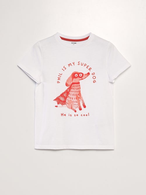 T-shirt em jersey de gola redonda - Kiabi