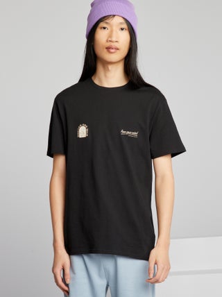 T-shirt em jersey de gola redonda