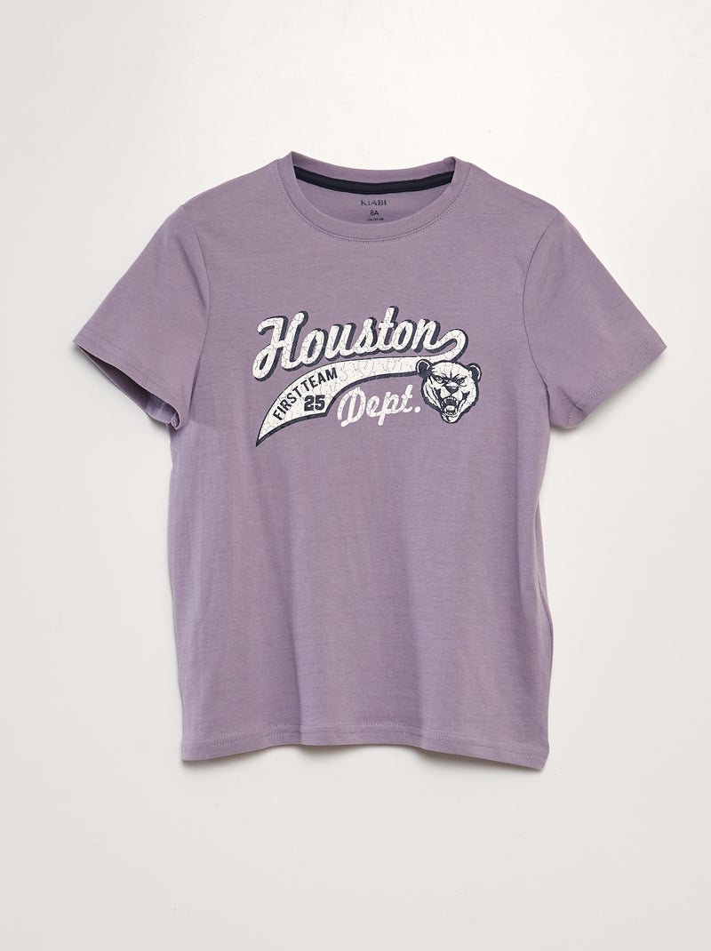 T-shirt em jersey de gola redonda VIOLETA - Kiabi