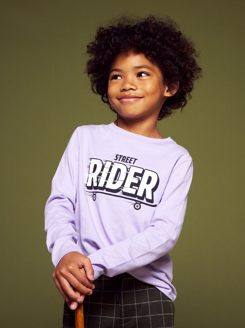 T-shirt em jersey de manga comprida - Lote de 3 VIOLETA - Kiabi
