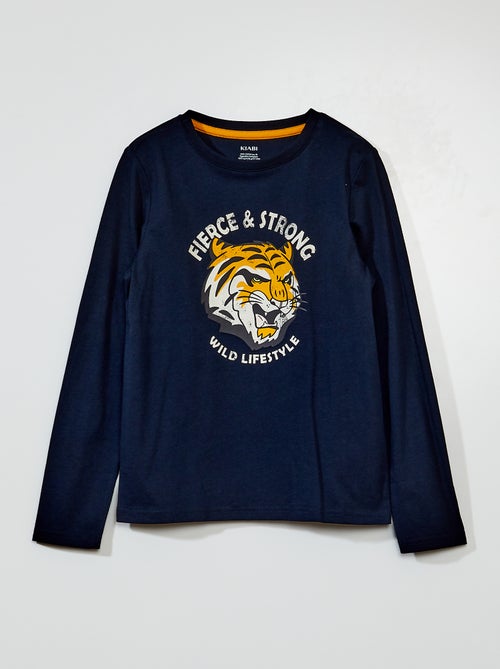 T-shirt em jersey de manga comprida - Kiabi