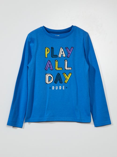 T-shirt em jersey de manga comprida - Kiabi