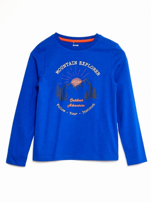 T-shirt em jersey de manga comprida - Kiabi