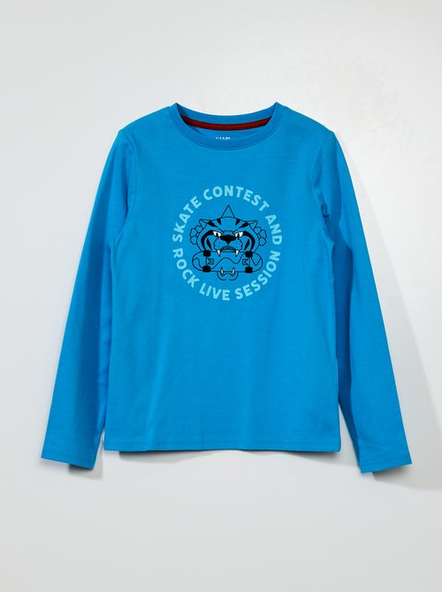 T-shirt em jersey de manga comprida - Kiabi
