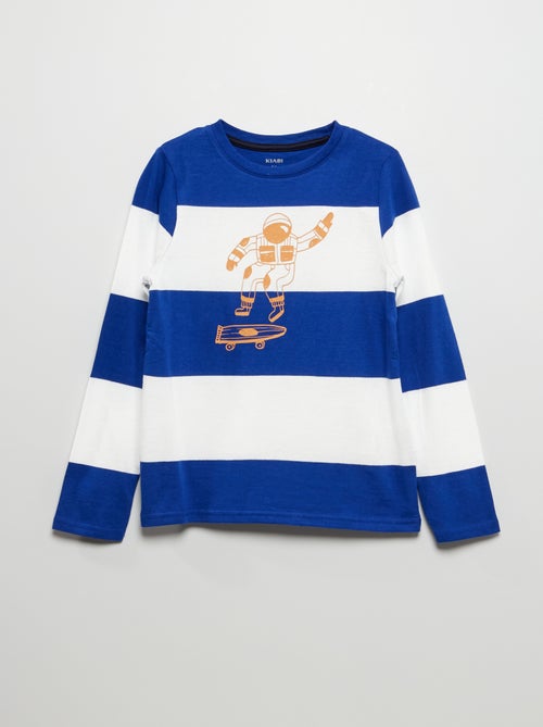 T-shirt em jersey de manga comprida - Kiabi
